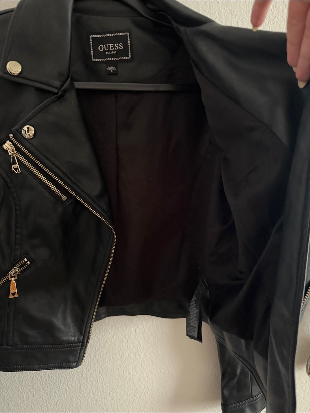 Guess Black Faux Leather Moto Jacket - Picture 7 of 9